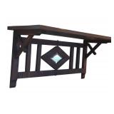 K - Vintage Arts & Crafts Style Shelf with Diamond Mirror Inset