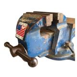 G - Bench Vise - Made in USA - Blue Cast Iron Body