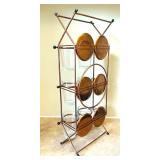 Copper Rack with 6 Ribbed Glass Tumblers