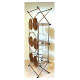 Copper Rack with 6 Ribbed Glass Tumblers