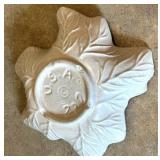 UL - Vintage USA Pottery Leaf Shaped Bowl