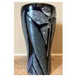 UL - Artisan Crafted White and Black Speckled Ceramic Vase - 6 in Tall