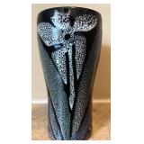 UL - Artisan Crafted White and Black Speckled Ceramic Vase - 6 in Tall