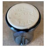 UL - Artisan Crafted White and Black Speckled Ceramic Vase - 6 in Tall