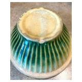 UL - Pair of Vintage Celadon Ribbed Ceramic Bowls - Green Glaze