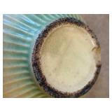 UL - Pair of Vintage Celadon Ribbed Ceramic Bowls - Green Glaze