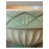 UL - Pair of Vintage Celadon Ribbed Ceramic Bowls - Green Glaze