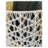 UL - White Macrame Storage Basket With Blanket
