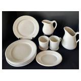 DR - Vintage Johnson Bros Royal Ironstone China - White Dinnerware Set with 2 Pitchers & 2 Mugs (England)