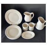 DR - Vintage Johnson Bros Royal Ironstone China - White Dinnerware Set with 2 Pitchers & 2 Mugs (England)