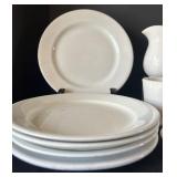 DR - Vintage Johnson Bros Royal Ironstone China - White Dinnerware Set with 2 Pitchers & 2 Mugs (England)