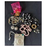 UL - Craft Jewelry Bead & Component Bundle - Assorted Beads, Findings, Stretch Cord & Components