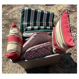 S - Outdoor Cushions Bin - Assorted Stripe & Pattern Patio Cushions, Light Wear