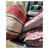 S - Outdoor Cushions Bin - Assorted Stripe & Pattern Patio Cushions, Light Wear