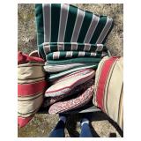 S - Outdoor Cushions Bin - Assorted Stripe & Pattern Patio Cushions, Light Wear