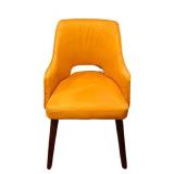 LL - Accent Chair - Yellow Upholstery With Dark Wood Legs