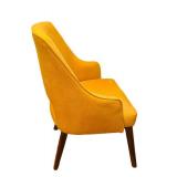 LL - Accent Chair - Yellow Upholstery With Dark Wood Legs