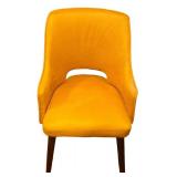 LL - Accent Chair - Yellow Upholstery With Dark Wood Legs