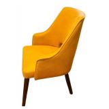 LL - Accent Chair - Yellow Upholstery With Dark Wood Legs