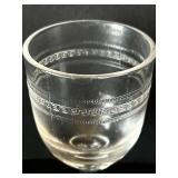 UL - Vintage Petite Clear 4-Inch Cordial Glasses - Crystal Stemware with Etched Geometric Bands (Lot of 5)
