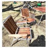 O - Portable Outdoor Furniture Set - Wood Slat Table with 4 Chairs & Bench