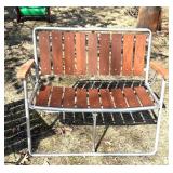 O - Portable Outdoor Furniture Set - Wood Slat Table with 4 Chairs & Bench