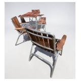 O - Portable Outdoor Furniture Set - Wood Slat Table with 4 Chairs & Bench
