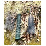 Gardening Helpers: Wire Mesh Rolls, Tomato Cage, Garden Fork & Rakes