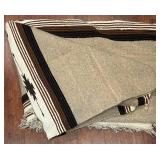 LL - Blanket Woven Storage Basket - Natural Beige & Brown Stripes