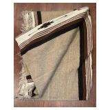 LL - Blanket Woven Storage Basket - Natural Beige & Brown Stripes