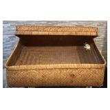 LL - Blanket Woven Storage Basket - Natural Beige & Brown Stripes