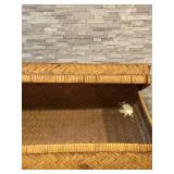 LL - Blanket Woven Storage Basket - Natural Beige & Brown Stripes