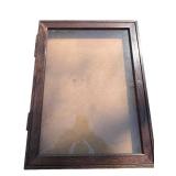 G - Display Cabinet 24 x 18 in. Dark Walnut Wood Frame & Glass Front