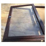 G - Display Cabinet 24 x 18 in. Dark Walnut Wood Frame & Glass Front