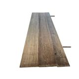 G - Vintage Wallpaper Table - 5 ft x 3 ft x 3 ft, Rustic Wood Top on Folding Trestle Legs