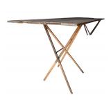 G - Vintage Wallpaper Table - 5 ft x 3 ft x 3 ft, Rustic Wood Top on Folding Trestle Legs