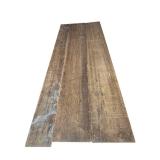 G - Vintage Wallpaper Table - 5 ft x 3 ft x 3 ft, Rustic Wood Top on Folding Trestle Legs