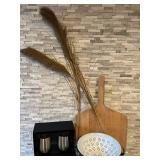 LS - 24-Inch Wooden Cutting Board with Vintage Kitchen Finds