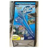 LS - Aqua Globes 2-Pack Hand-Blown Glass Watering Globes, Spanish Moss, 35-inch Long Decor