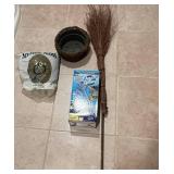 LS - Aqua Globes 2-Pack Hand-Blown Glass Watering Globes, Spanish Moss, 35-inch Long Decor