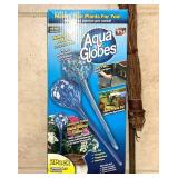 LS - Aqua Globes 2-Pack Hand-Blown Glass Watering Globes, Spanish Moss, 35-inch Long Decor