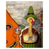 LS - 21-Inch Halloween Pumpkin Cutout with Its Halloween Sign, Vintage aper Maché Pumpkin and More