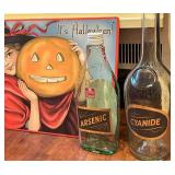 LS - 21-Inch Halloween Pumpkin Cutout with Its Halloween Sign, Vintage aper Maché Pumpkin and More