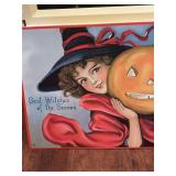 LS - 21-Inch Halloween Pumpkin Cutout with Its Halloween Sign, Vintage aper Maché Pumpkin and More