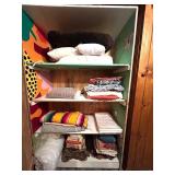 LS - Vintage Storage Cabinet 19x39x65 in with Fabrics, Linens & Bedding