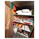 LS - Vintage Storage Cabinet 19x39x65 in with Fabrics, Linens & Bedding