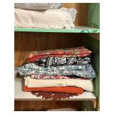 LS - Vintage Storage Cabinet 19x39x65 in with Fabrics, Linens & Bedding