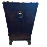 LS - Waste Basket - Hexagonal Vintage Metal, 24 Inches Tall, Riveted Trim