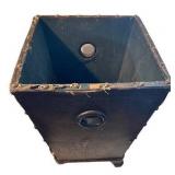 LS - Waste Basket - Hexagonal Vintage Metal, 24 Inches Tall, Riveted Trim