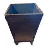 LS - Waste Basket - Hexagonal Vintage Metal, 24 Inches Tall, Riveted Trim